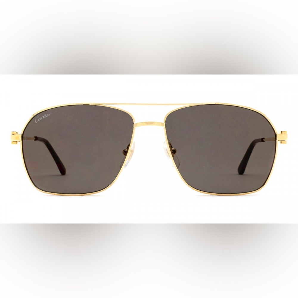 Cartier Gold-Framed Havana Aviator Sunglasses